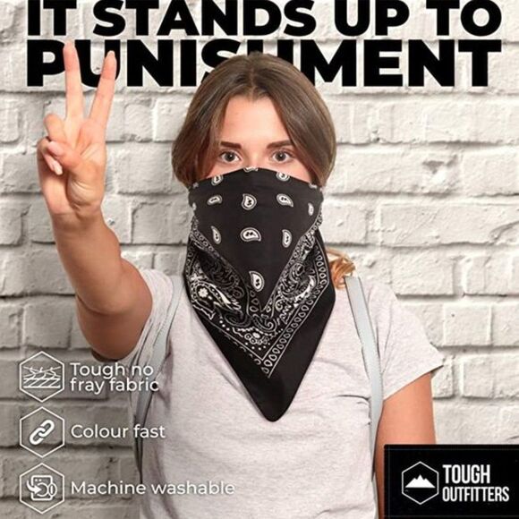 Tough Outfitters Large Bandana Handkerchiefs for Men & Women - Picture 4 of 9